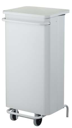 Image de Poubelle Pédale S/Roues 110l Collecroule Maxi Caréné Blanc