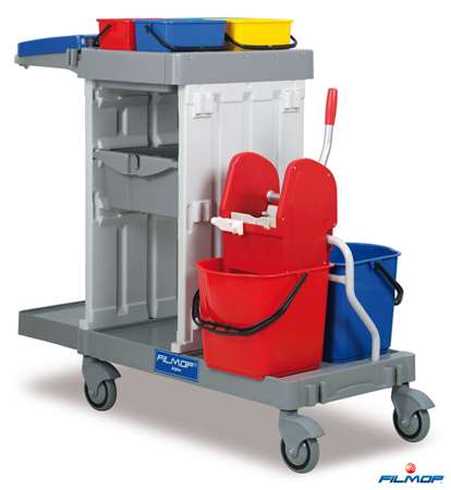 Image de Chariot De Service Polypro 'Alpha 5108' 2X15 L + Presse