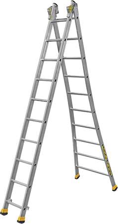Image de Echelle transformable 2 plans T2 2x8 bx, 2m50/4m15
