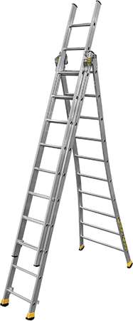 Image de Echelle transformable 3 plans T3 3x12 bx, 3m60/8m10