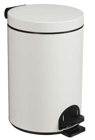 Image de Poubelle 14l à Pédale Métal Laqué Blanc /Seau Antibacterien
