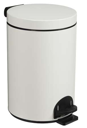 Image de Poubelle 14l à Pédale Métal Laqué Blanc /Seau Antibacterien