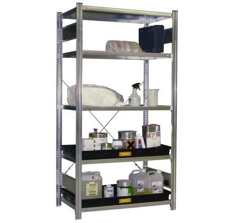 Image de Rayonnage  5 Tablettes / 2 Bacs de rétention