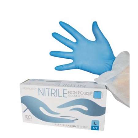 Image de Gant Usage Unique Nitrile non poudrés TS - boîte de 100