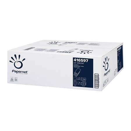 Essuie-mains plié W- 2P Blanc 20.3x32 150F Colisx20 Ecolabel