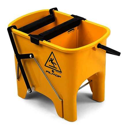 Image de Seau de Lavage Bi-Bacs 2x8l 'ROCKET' + Presse à Rouleaux