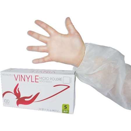Image de Gants Jetables Vinyle Poudrés taille TL- boîte x 100