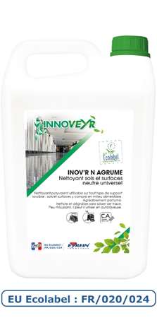 Image de Inov' R Agrume Nettoyant Sols & Surfaces 5L Ecolabel